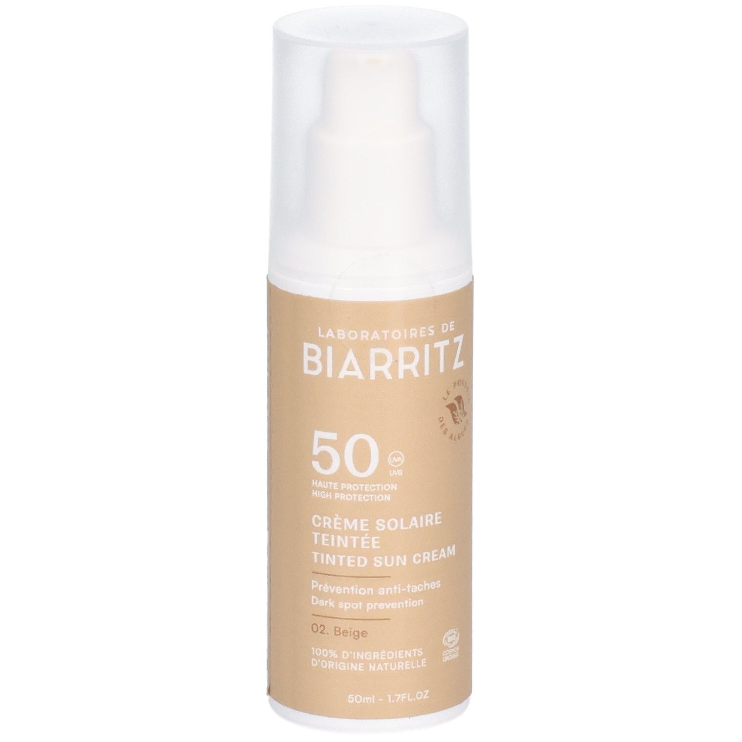 Laboratoiresdebiarritz Laboratoires De Biarritz Crème Solaire Teintée Spf50 - Beige Maquillage 50 Ml