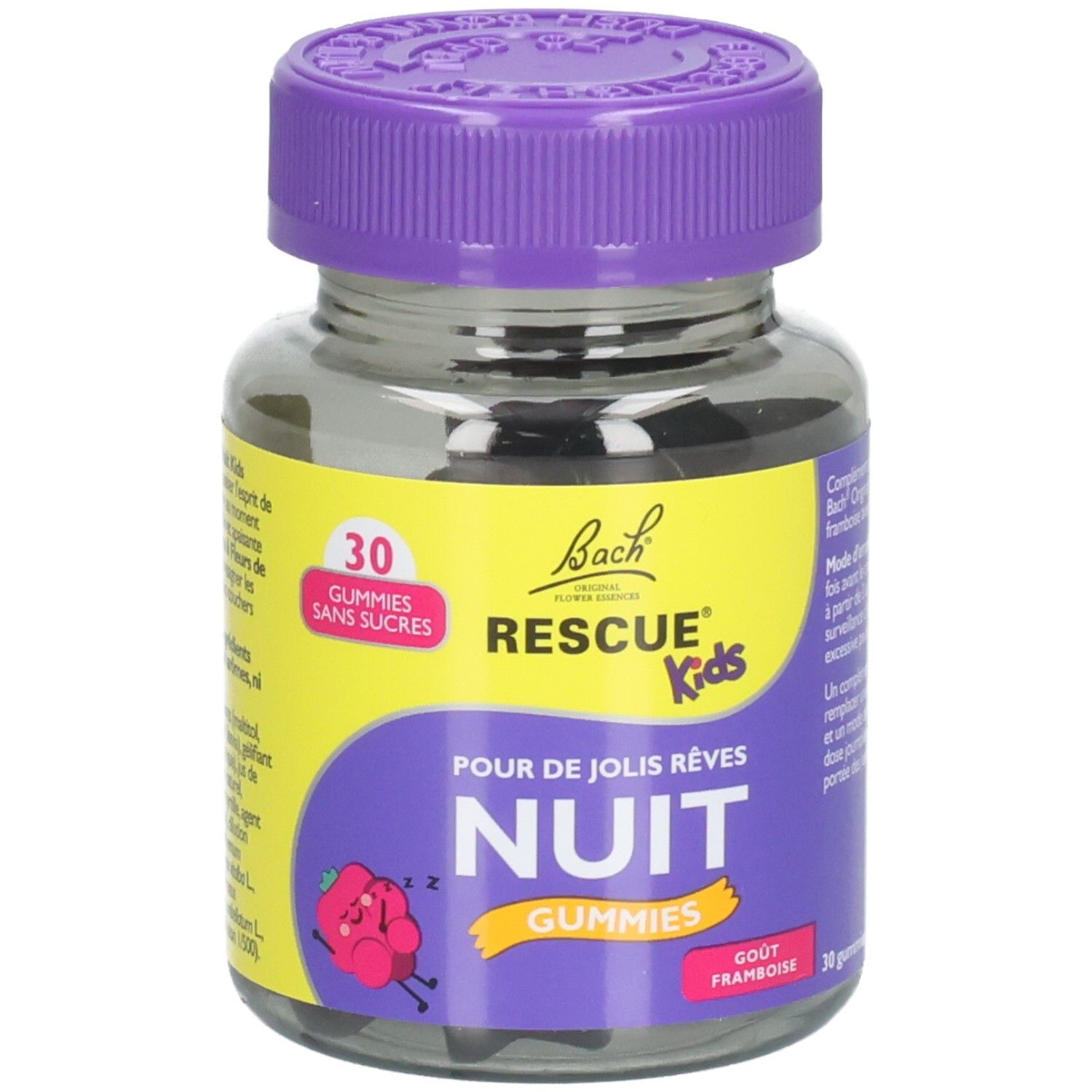 Pdmtobemaintained Bach - Gummies Rescue Nuit Framboise 30 Pc(S) Enfants