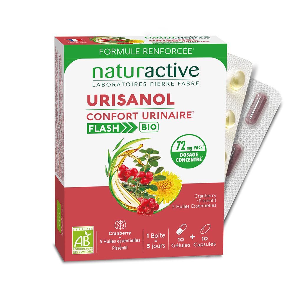 Naturactive Urisanol Confort Urinaire Flash Bio Emballage(S) Combi 20 Pc(S)