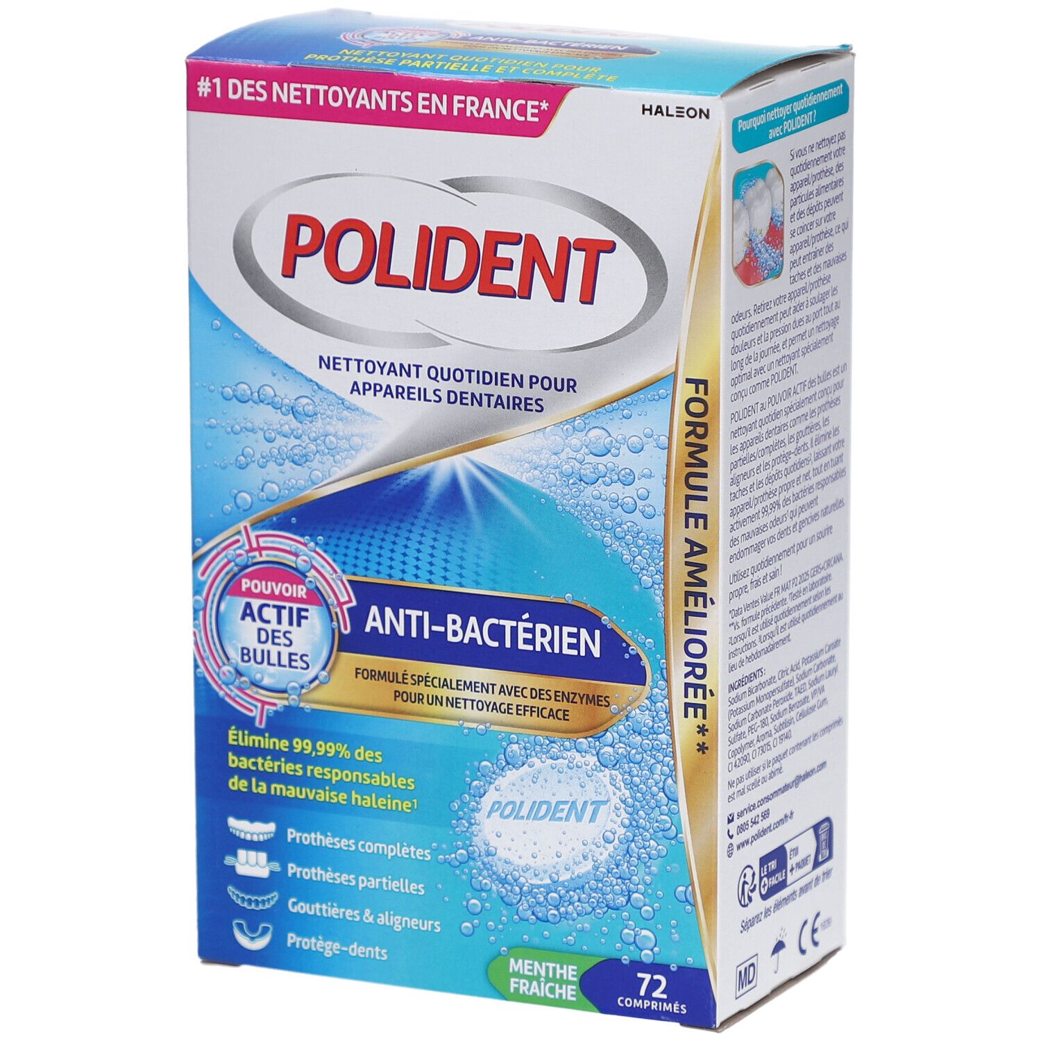 Polident Anti-Bactérien 1 pc(s) Comprimés Effervescents