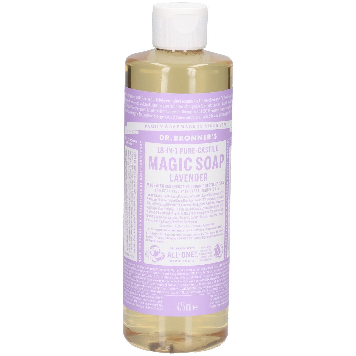 Dr. Bronner's Magic Soap Lavender Savon Liquide 475 Ml