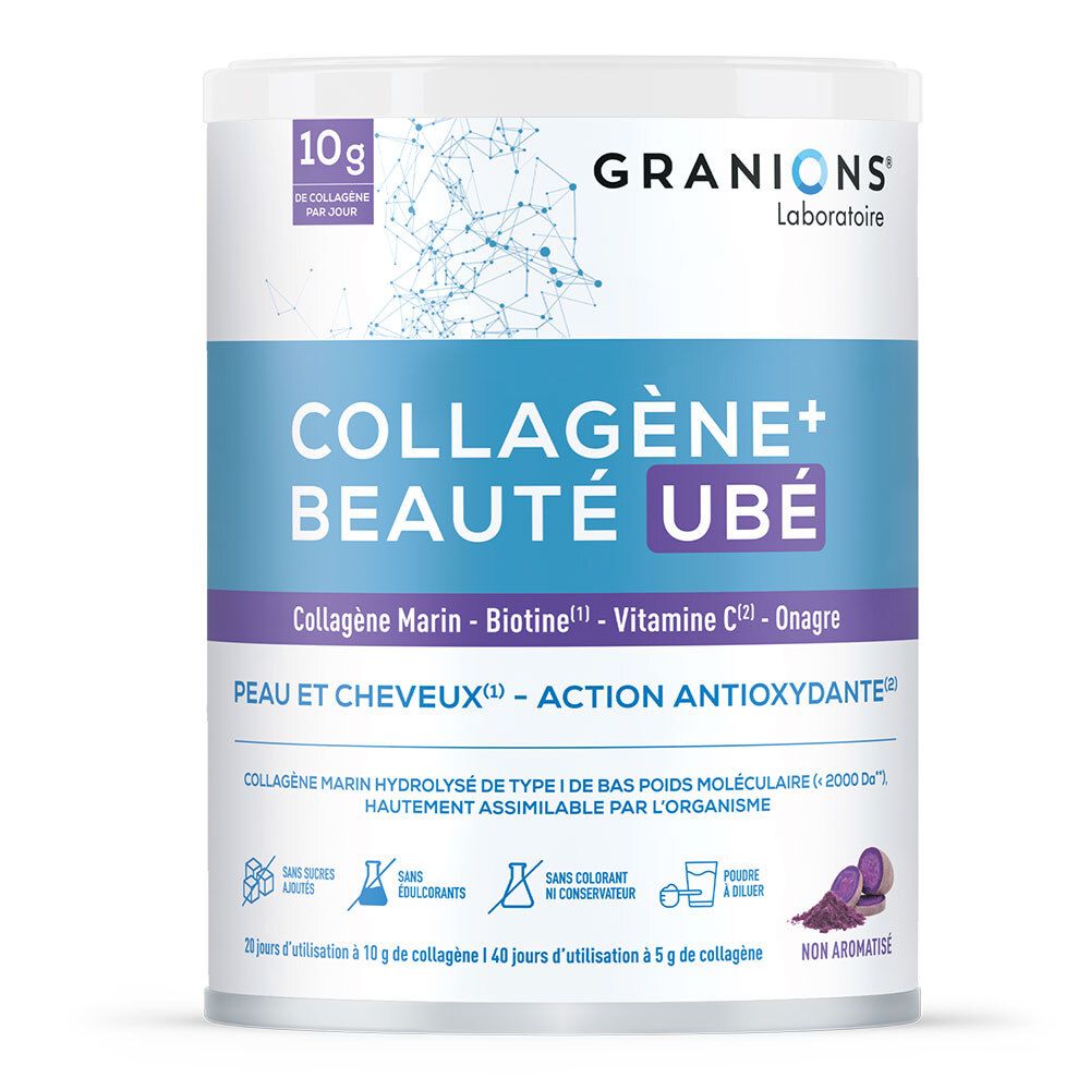 Granions Collagène + Beauté Goût Ubé Poudre Pour La Préparation D'une Solution 220 G