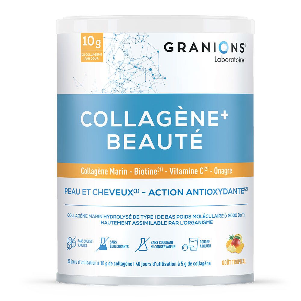 Pdmtobemaintained Granions Collagène + Beauté Goût Tropical Poudre Pour La Préparation D'une Solution 220 G