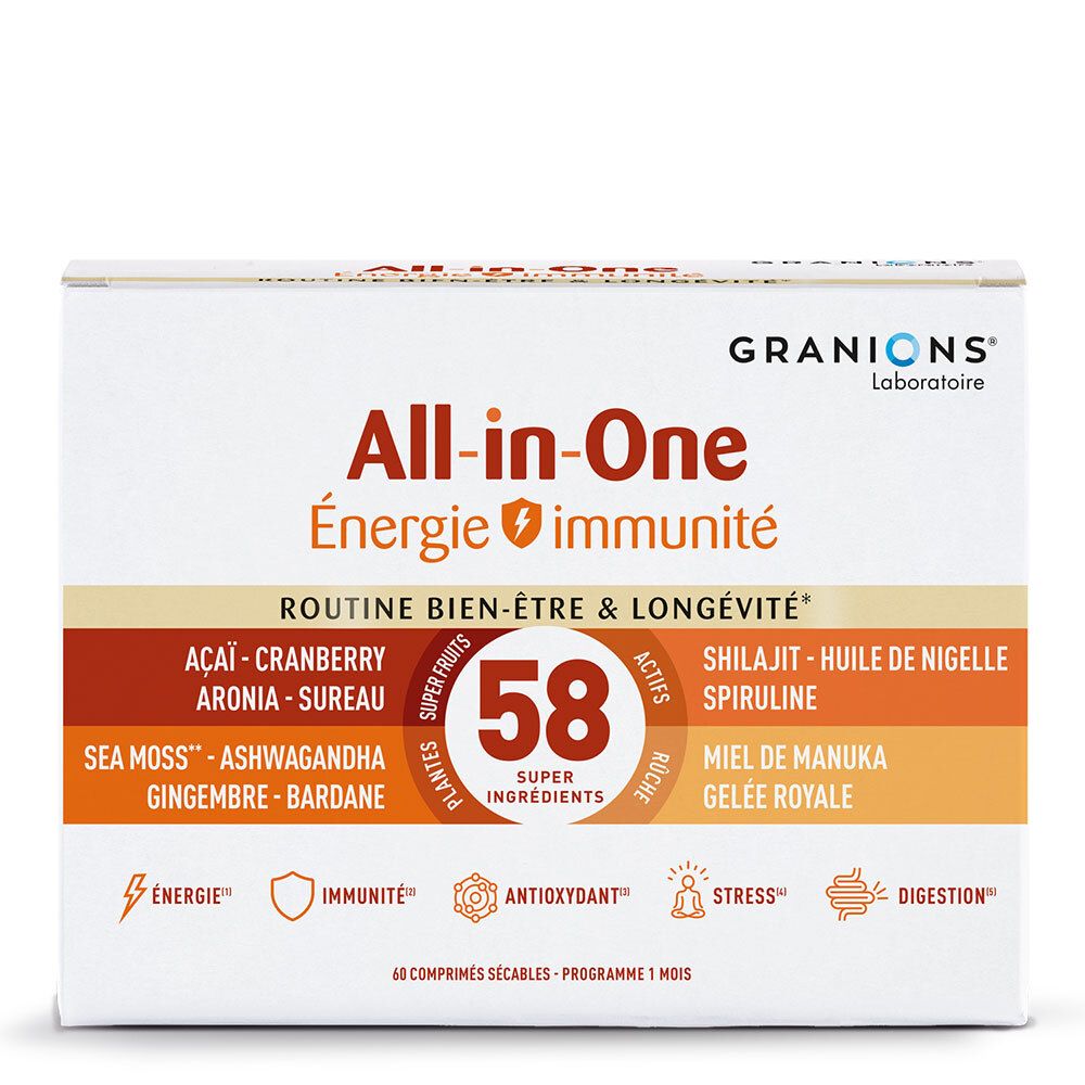 Granions All In One - Energie & Immunité Comprimé(S) 60 Pc(S)