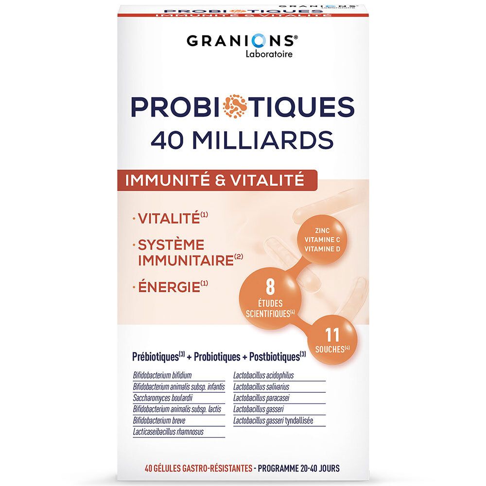 Pdmtobemaintained Granions Probiotiques Immunité & Vitalité Capsule(S) 40 Pc(S) Enfants