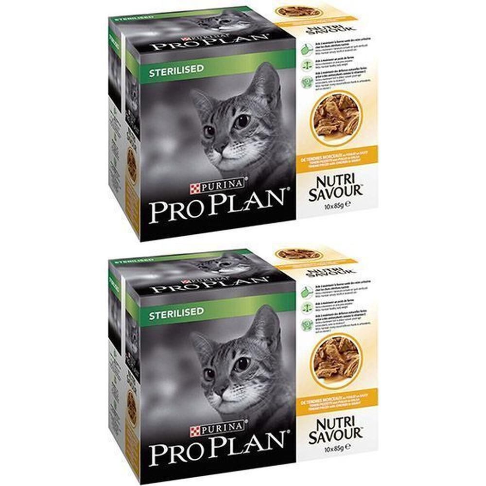 PRO PLAN NUTRISAVOUR Sterilised Chat - Poulet en sauce 2x10x85 g Pâte