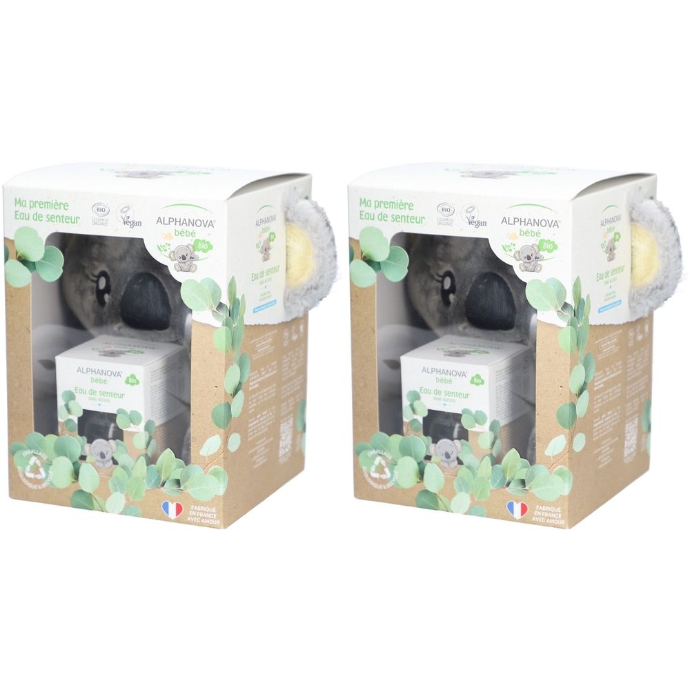 Alphanova Bébé Coffret Ma Première Eau de Senteur Bio 50ml + Peluche Solution(S) 2x50 ml