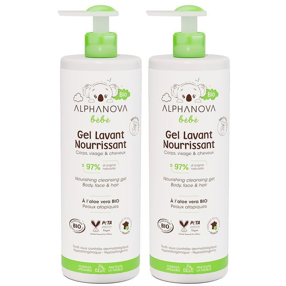 Alphanova Gel lavant nourrissant 2x400 ml Produit(S) Nettoyant(S)