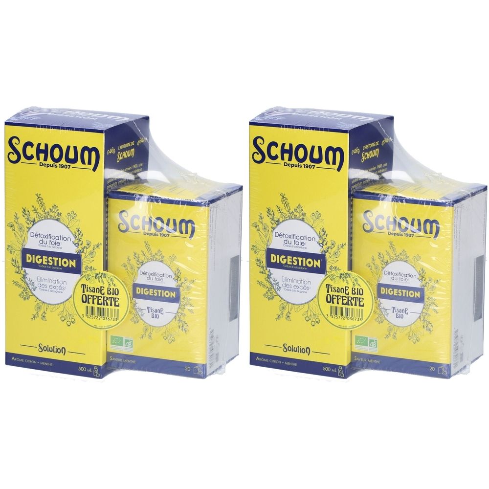 3 CHÈNES SCHOUM DIGESTION SOLUTION Solution et Tisane 2x1 pc(s) Solution Orale