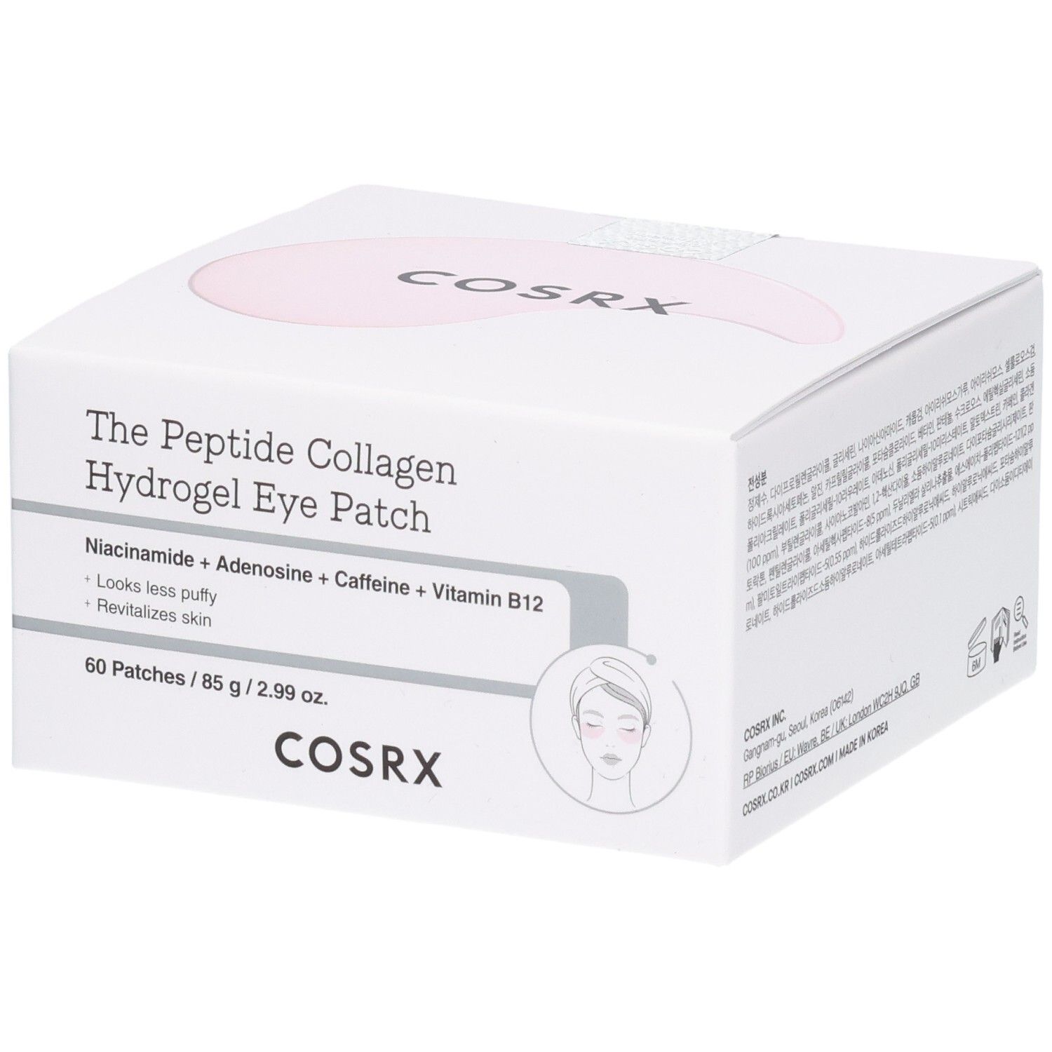 Cosrx The Peptide Collagen Hydrogel Eye Patch Masque Hydrogel Contour Des Yeux Effet Anti-Rides 60 Pcs - Image 2