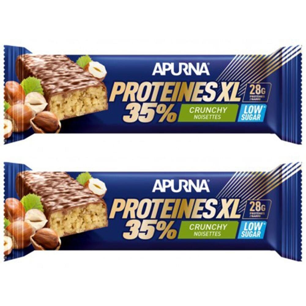 APURNA Barre Hyperprotéinée Crunchy XL 35% Noisettes 2x80 g