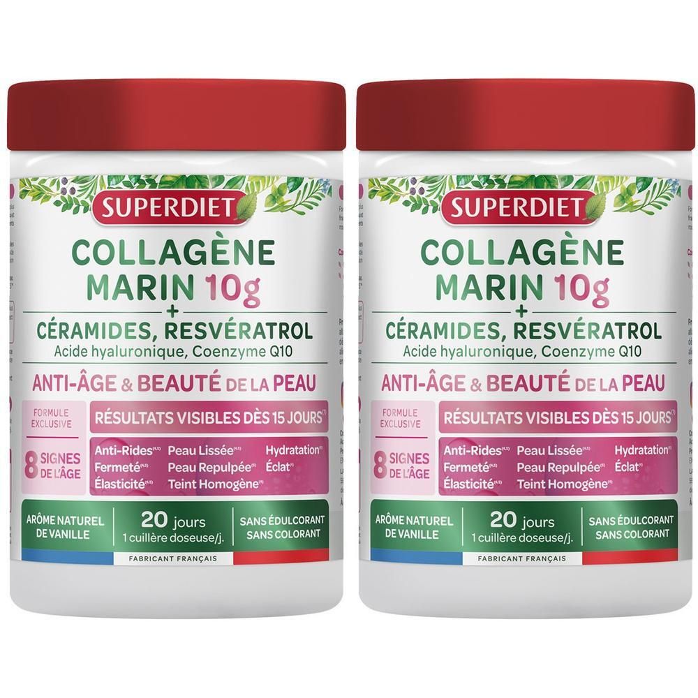 Superdiet Collagène Marin – Anti-âge & beauté de la peau 2x210 g Poudre Pour La Préparation D'Une Solution
