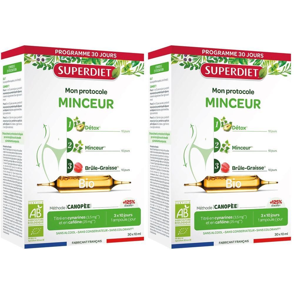 PROTOCOLE MINCEUR BIO - 30 ampoules de 15ml 2x30 pc(s) Ampoule(S)