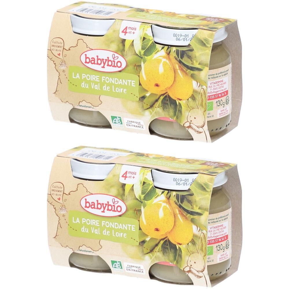 BABYBIO Poire Fondante Purée 2x260 g