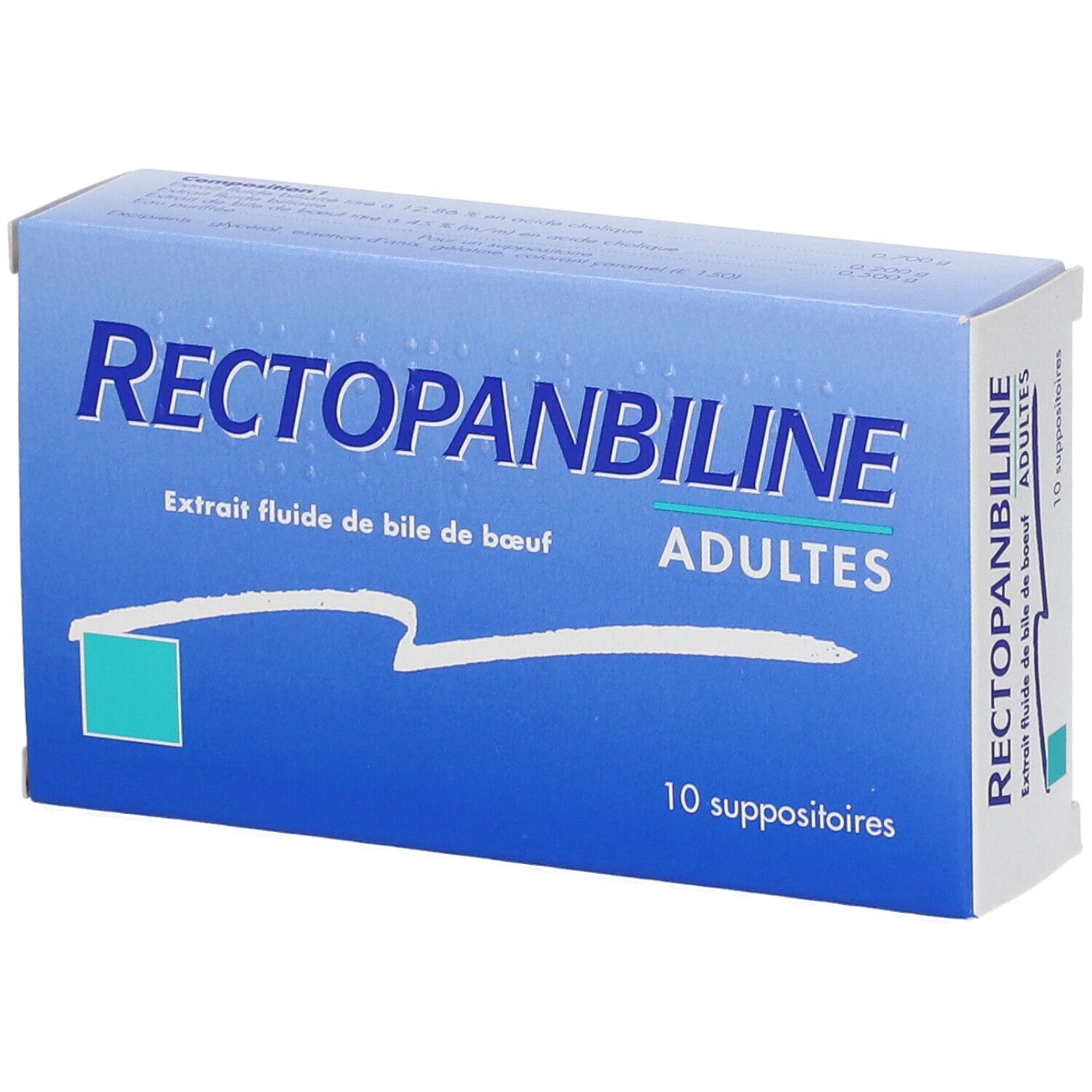 RECTOPANBILINE - Constipation, Préparation aux examens endoscopiques du rectum - 10 suppositoires 10 pc(s) Suppositoire(S) Pour Adultes