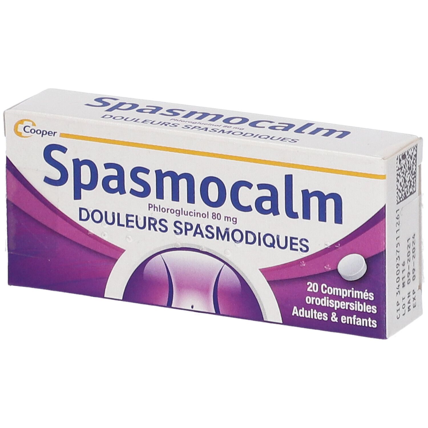SPASMOCALM - Douleurs spasmodiques - Adultes & enfants - 20 comprimés orodispersibles 20 pc(s) Comprimé(S)