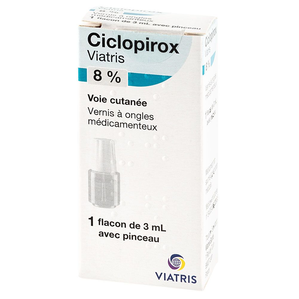 CICLOPIROX VIATRIS 8% VERNIS 3 ml Vernis À Ongles Médicinal