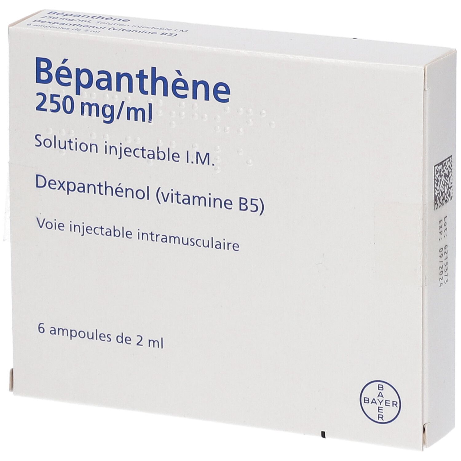 Bépanthène 250 mg/ml 12 ml Injection(S)