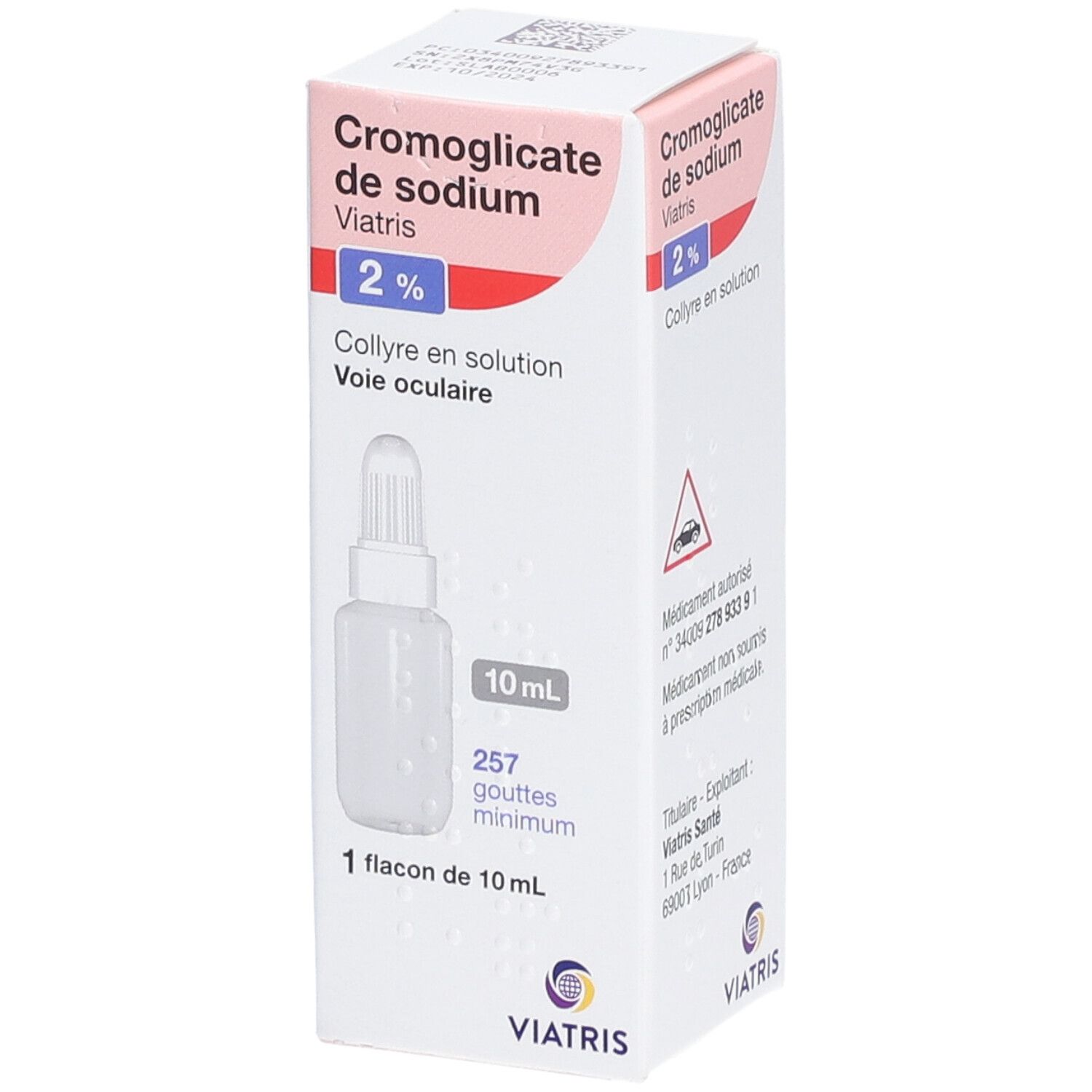 Viatris Cromoglicate de Sodium 2 % Collyre en Solution 10 ml Gouttes Ophtalmiques